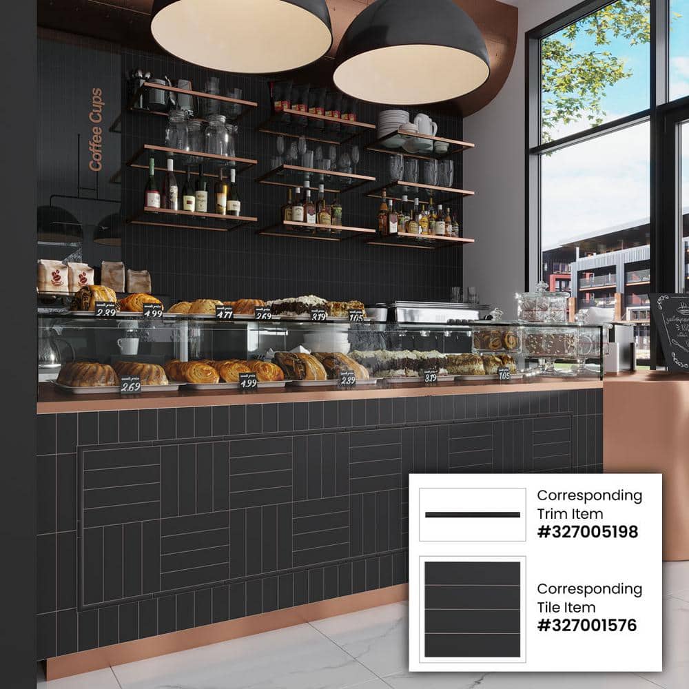 Matte Black Ceramic Subway Wall and Floor Tile
