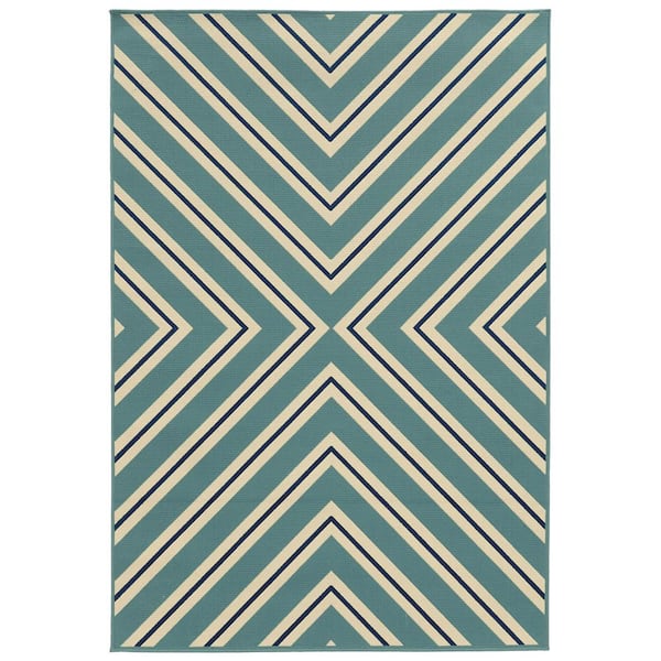 Home Decorators Collection El Matador Aegean 2 ft. x 8 ft. Indoor/Outdoor Patio Runner Rug