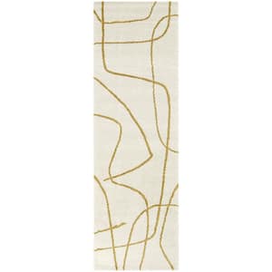 Descartes Mustard 2 ft. x 7 ft. Abstract Runner Rug