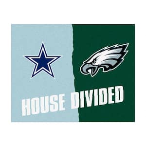 NFL Cowboys / Eagles Gray House Divided 3 ft. x 4 ft. Area Rug
