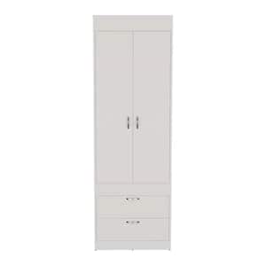 23.3 in. W x 18.9 in. D x 70.4 in. H White Freestanding Tarento Linen Cabinet with 2 Drawers and 2 Doors