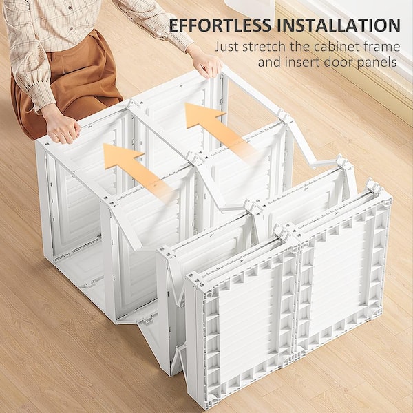 Modern simple folding free installation plastic wardrobe home