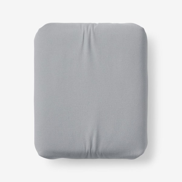 The Company Store Company Cotton Solid Velvet Flannel Slate Gray Cotton Twin Fitted Sheet