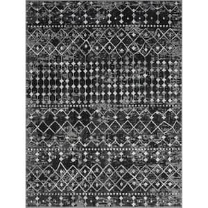 Reese Charcoal 5 ft. x 7 ft. Moroccan Global Woven Area Rug