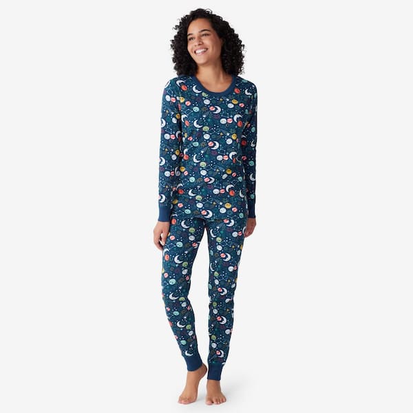 The Company Store Company Organic Cotton Snug Fit Space Galaxy Women's  Extra Small Blue Multi Pajama Set 60013A-XS-BLUE-MULTI - The Home Depot