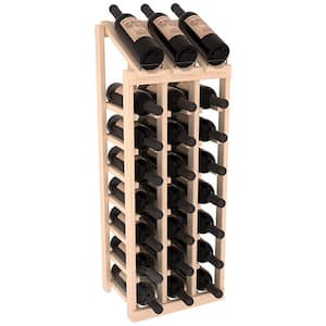 Natural Unstained Pine 24-Bottle 3-Column 8-Row Display Top Wine Rack Kit