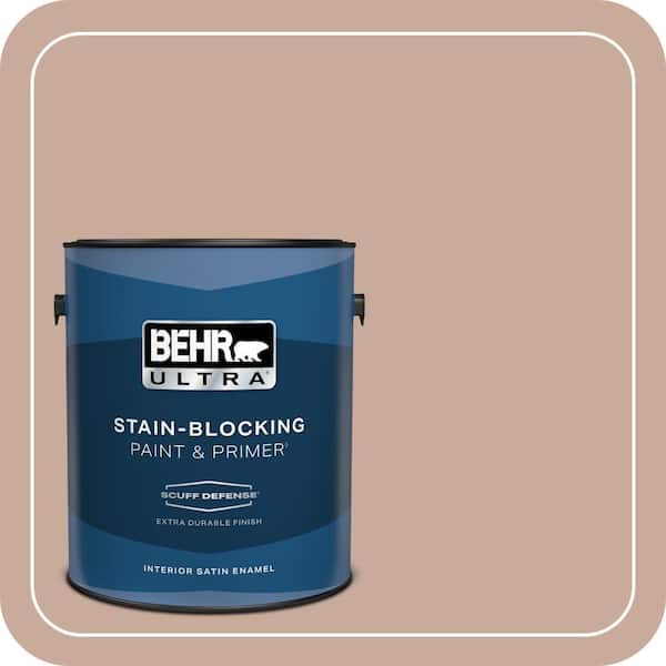 BEHR ULTRA 1 gal. #ICC-97 Powdered Allspice Extra Durable Satin Enamel Interior Paint & Primer