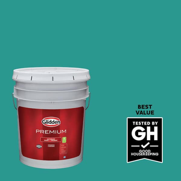 Glidden Premium 5 gal. PPG1231-6 Azure Tide Eggshell Interior Latex Paint