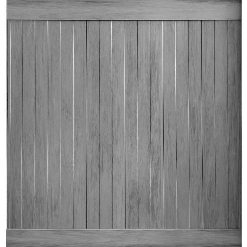 6 ft. x 6 ft. Board on Board Framed Flat Woodgrain Hazy Gray Vinyl Fence Panel With Steel Inserts (Unassembled) price history on PriceWatchPro