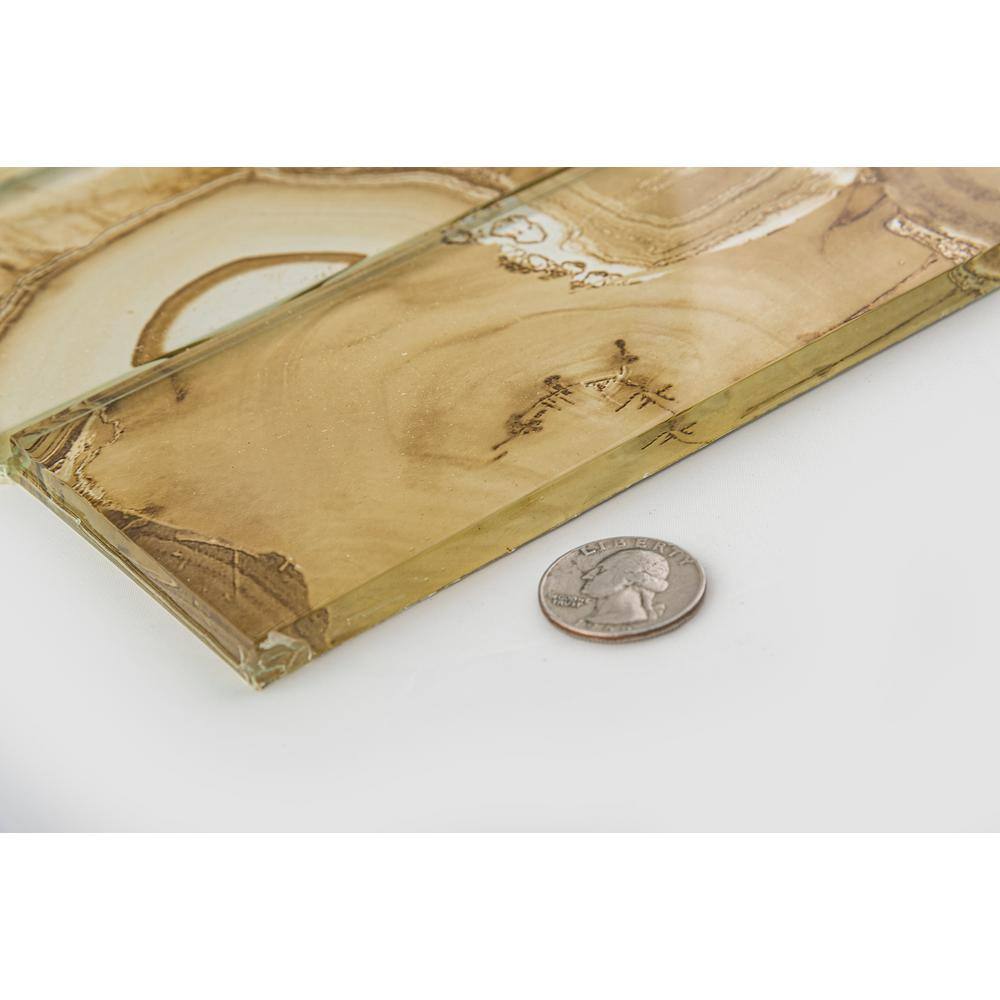Myst 3" x 12" Glossy Glass Marble Look Subway Tile