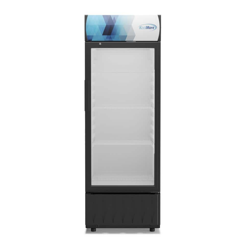 22-Inch Black Single Door Commercial Display Refrigerator