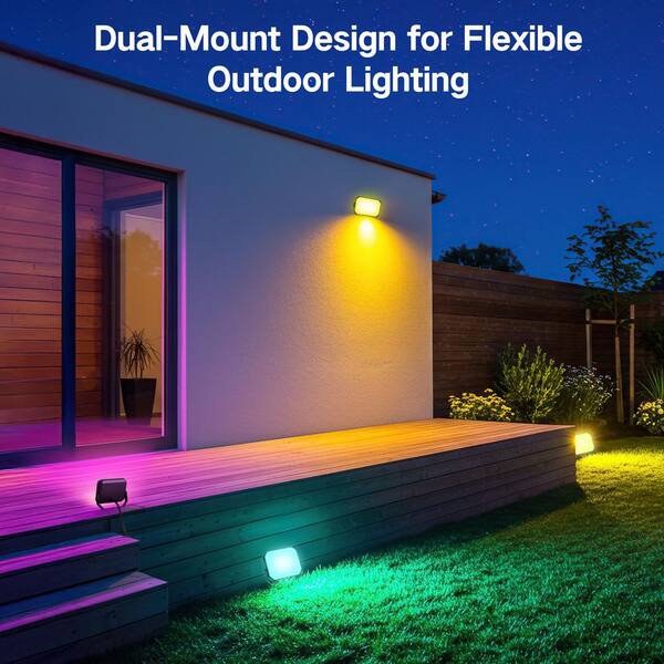 BICIK 24-Watt Equivalent 2000 Lumen Black Integrated LED Landscape