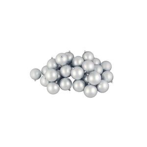 3.25 in. (80 mm) Matte Silver Splendor Shatterproof Christmas Ball Ornaments (32-Count)