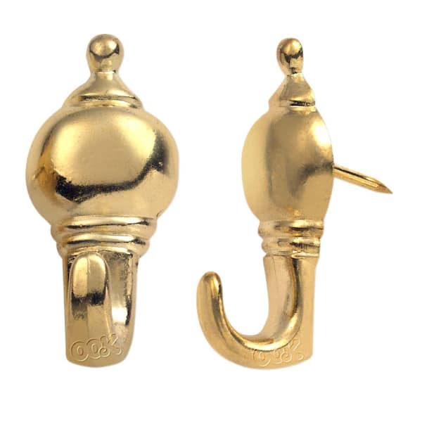 OOK 1 lb. Brass-Plated Steel Colonial Push Pin Hangers (2-Pack) 53500 ...