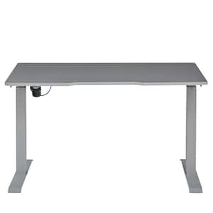 47 in. Grey Rectangular Modern Style Electric Sit Standing Desk with Adjustable Height