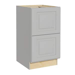 Grayson Pearl Gray Painted Plywood Shaker Assembled Drawer Base Kitchen Cabinet Soft Close 18 in W x 21 in D x 28.5 in H