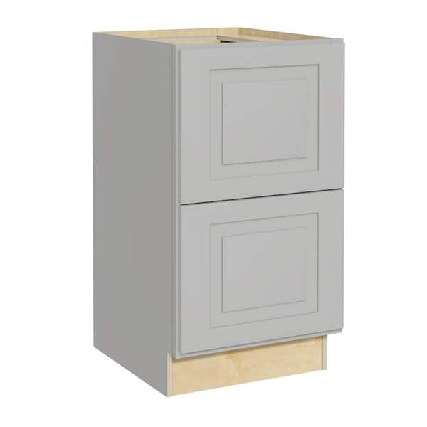 Home Decorators Collection Grayson 18 in. W x 21 in. D x 28.5 in. H Assembled Plywood Desk Drawer Base Bath Cabinet in Pearl Gray with Soft Close