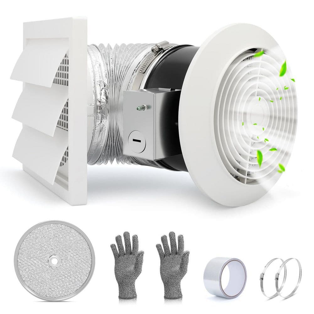 6 in. 1 Speed High Velocity White Indoor Wall Mount Exhaust Fan, 80 CFM Low Noise, for Bathroom Kitchen Ventilation price history on PriceWatchPro