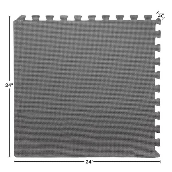 Stalwart Black 24 in. x 24 in. x 0.5 in. Interlocking EVA Foam Floor Mat (6-Pack) Stalwart Black 24 in. x 24 in. x 0.5 in. Interlocking EVA Foam Floor Mat (6-Pack)