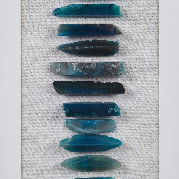 Cerulean Stones Framed Blue Agate Shadowbox Wall Decor Panel 13.78 in. W x 23.62 in. H