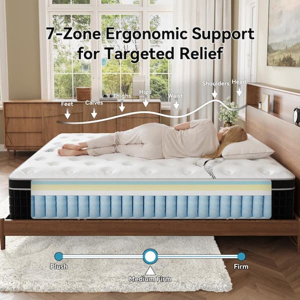 Crystli Queen Medium Memory Foam 12 in. Hybrid Mattress Bed-in-a