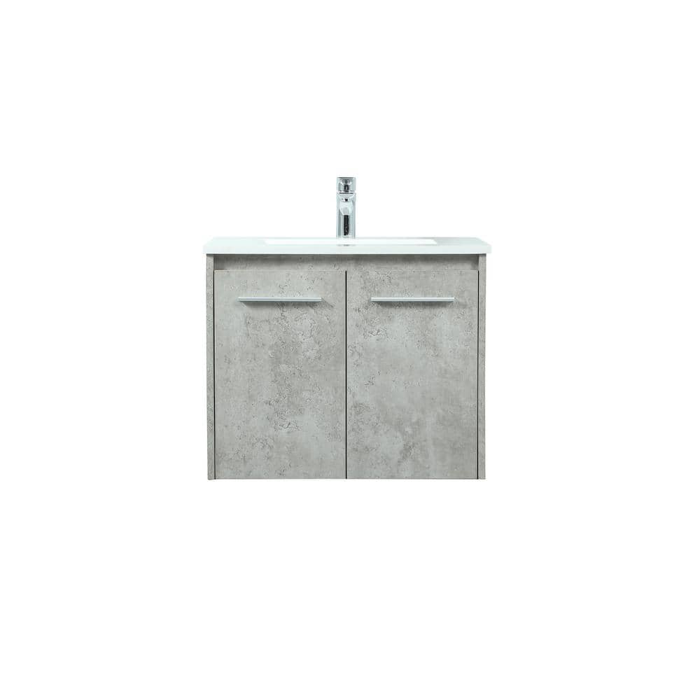 Simply Living 24 in. W x 18 in. D x 19.7 in. H Bath Vanity in Concrete Grey