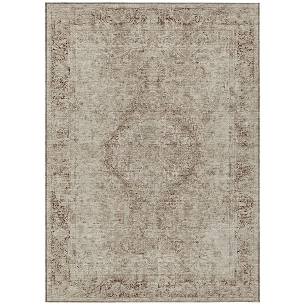 Chantille Machine Washable Indoor/Outdoor Abstract ACN3171 Putty 3 ft. x 5 ft. Area Rug