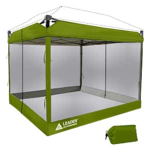 10 ft. x 10 ft. Mesh Screen Zippered Wall Panels for Canopy, Green (Tent Walls Only)