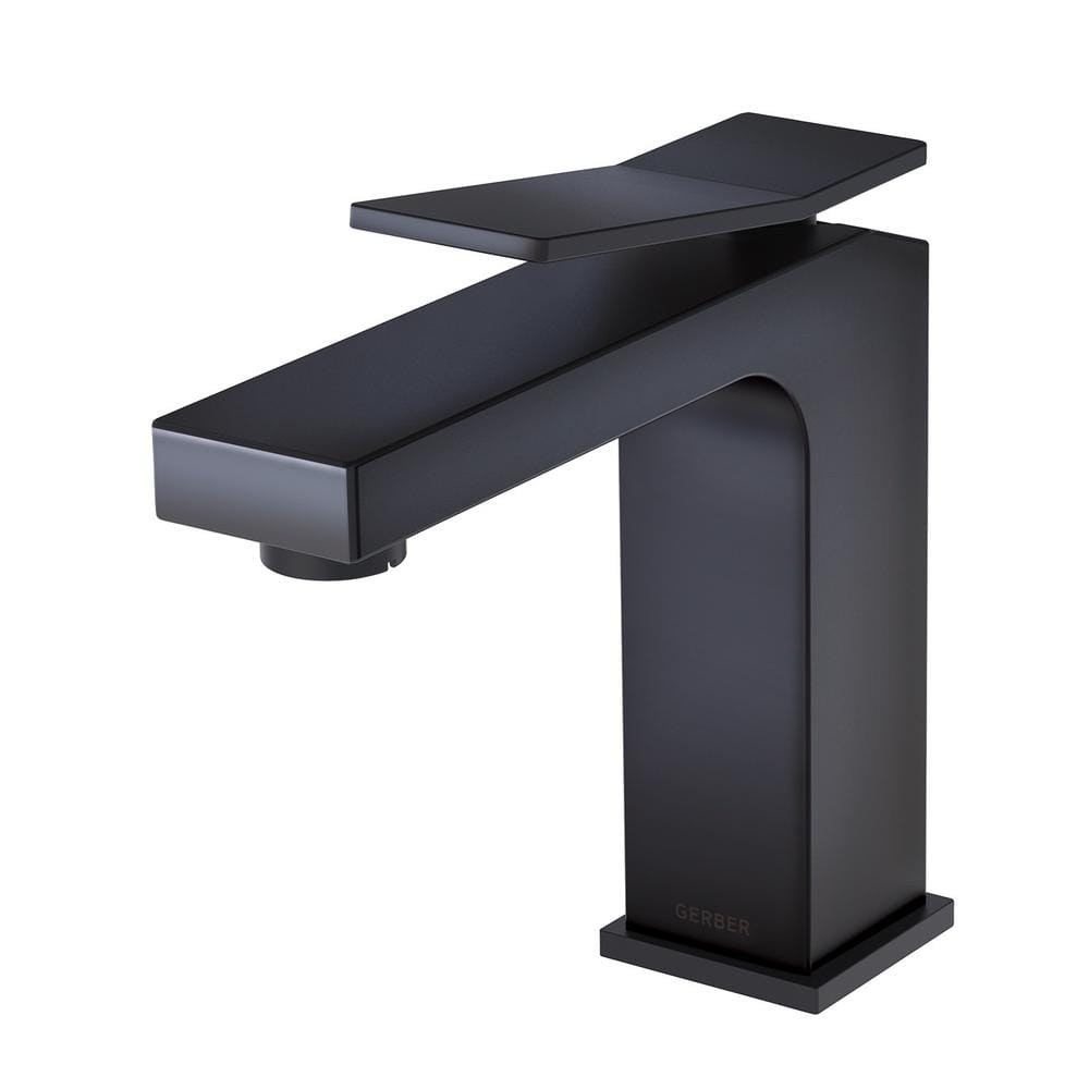 Avian Satin Black Single Handle Bathroom Faucet with Touch Down Drain