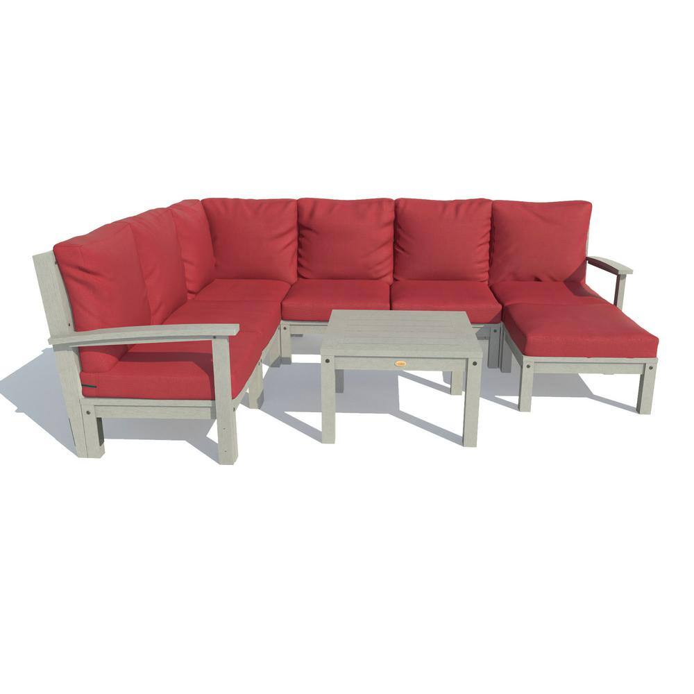 Highwood Bespoke Deep Seating 8Piece Plastic Outdoor Sectional Set and