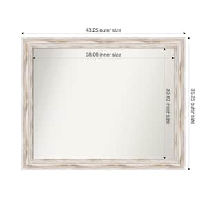 Alexandria Whitewash 43.25 in. x 35.25 in. Custom Non-Beveled Wood Framed Bathroom Vanity Wall Mirror