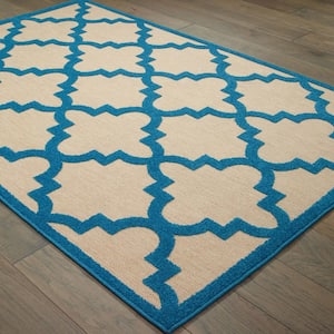 Marina Blue 10 ft. x 13 ft. Outdoor Patio Area Rug