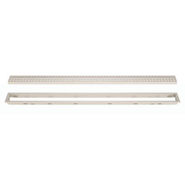 Kerdi-Line Ivory 66-7/8 in. Square Linear Drain Grate Assembly Floor Installation Kit for Accessory