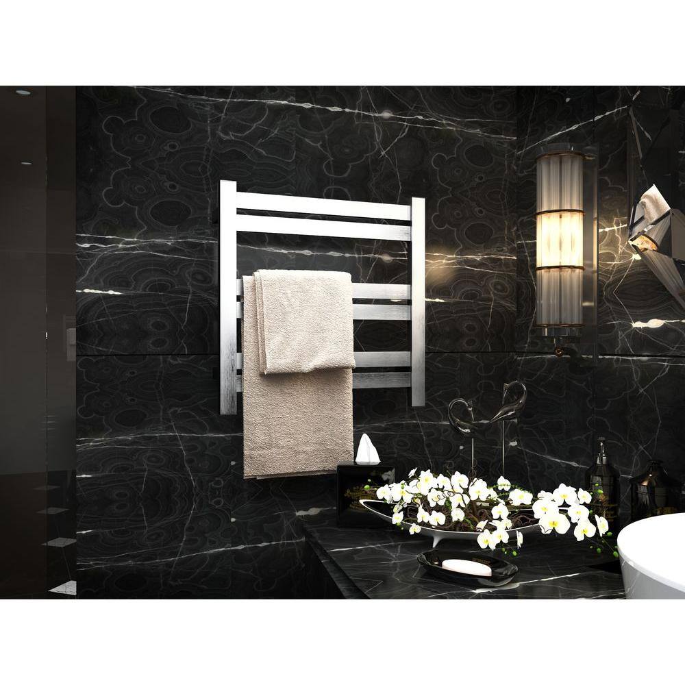 Brushed Nickel Wall Mounted 6-Bar Electric Towel Warmer