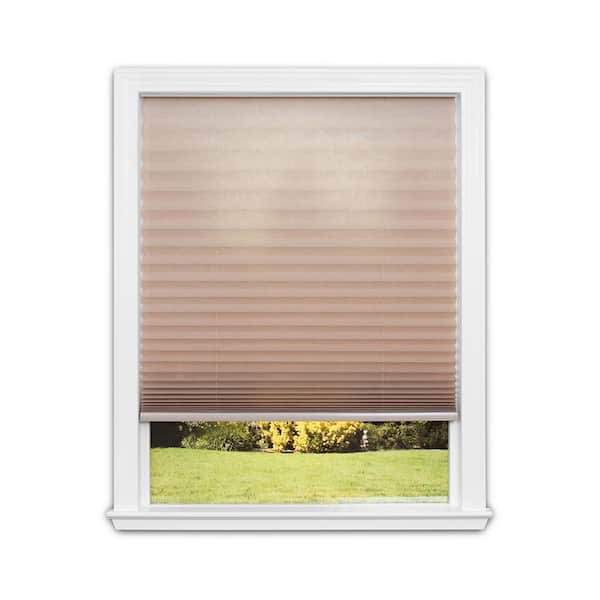 Redi Shade Easy Lift Cut-to-Size Natural Cordless Light Filtering Fabric Pleated Shade 30 in. W x 64 in. L