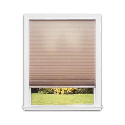 Easy Lift Cut-to-Size Natural Cordless Light Filtering Fabric Pleated Shade 48 in. W x 64 in. L