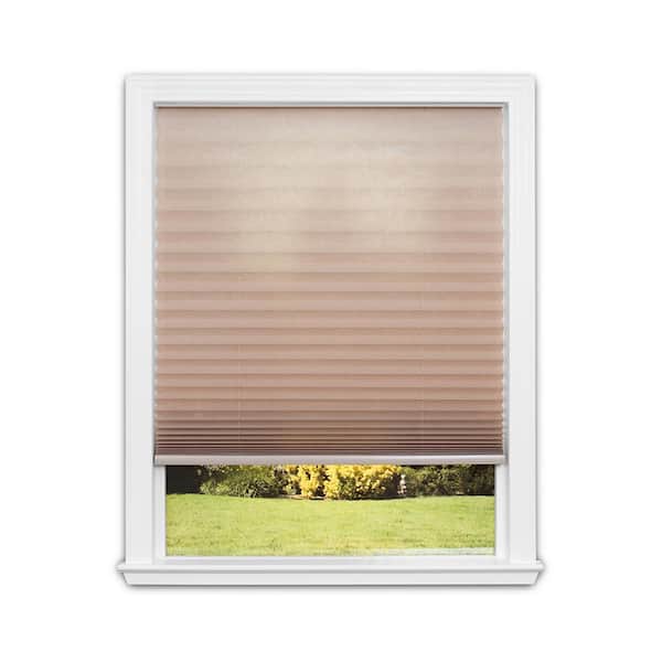 Redi Shade No Tools Easy Lift Trim-at-Home Cordless Pleated Light Filtering Fabric Shade Natural, 30 in. W x 64 in. L
