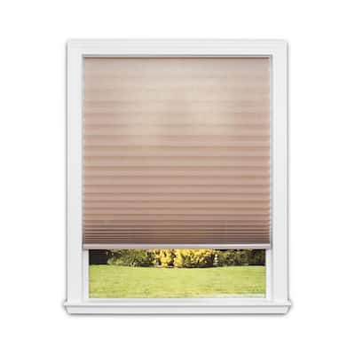 No Tools Easy Lift Trim-at-Home Cordless Pleated Light Filtering Fabric Shade Natural, 36 in. W x 64 in. L