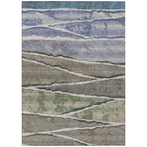 Chantille Machine Washable Indoor/Outdoor Abstract ACN3003 Flax 10 ft. x 14 ft. Area Rug