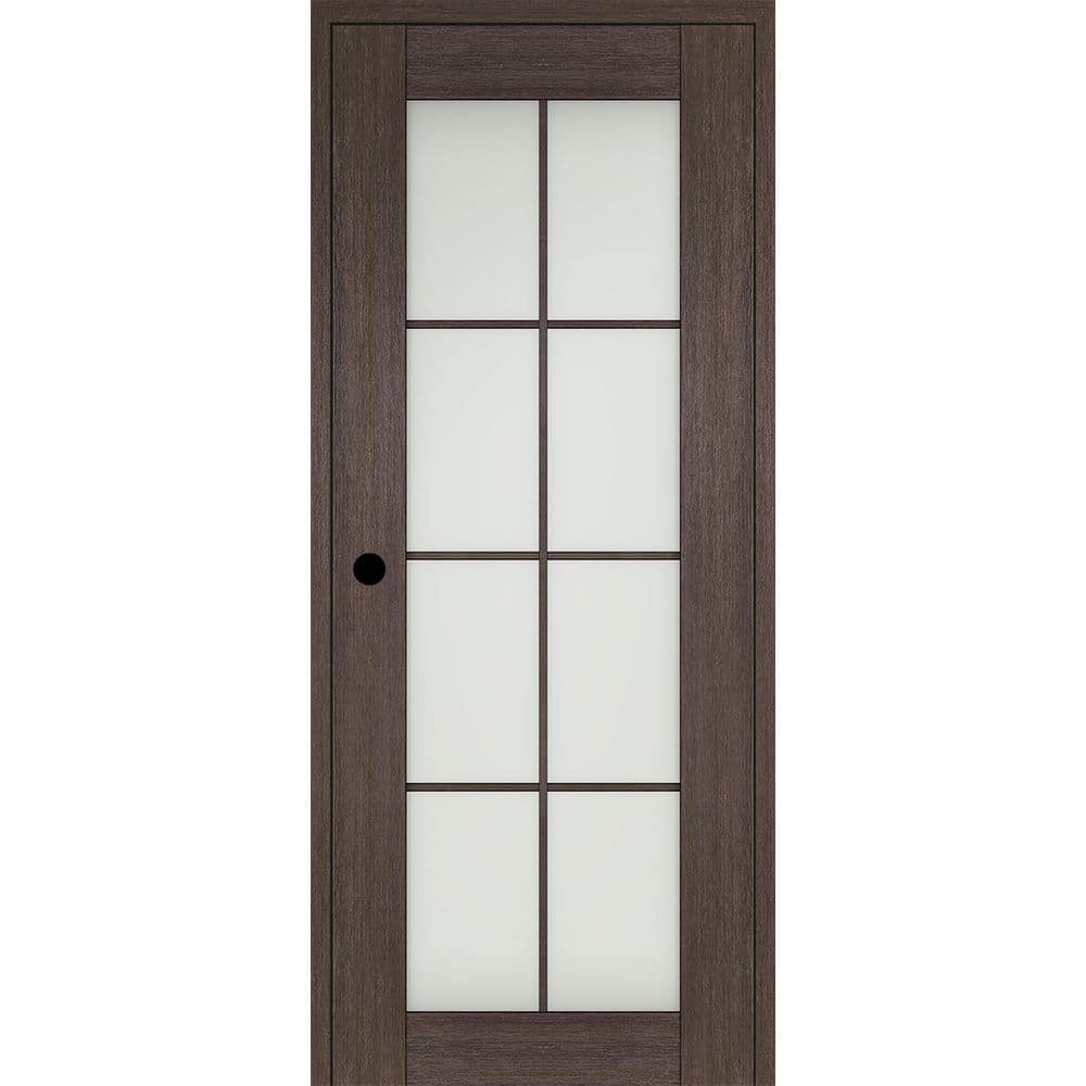 Avon 8 Lite N DIY-Friendly 18 in. х 80 in. Right Frosted Glass Veralinga Oak Composite Single Prehung Interior Door price history on PriceWatchPro
