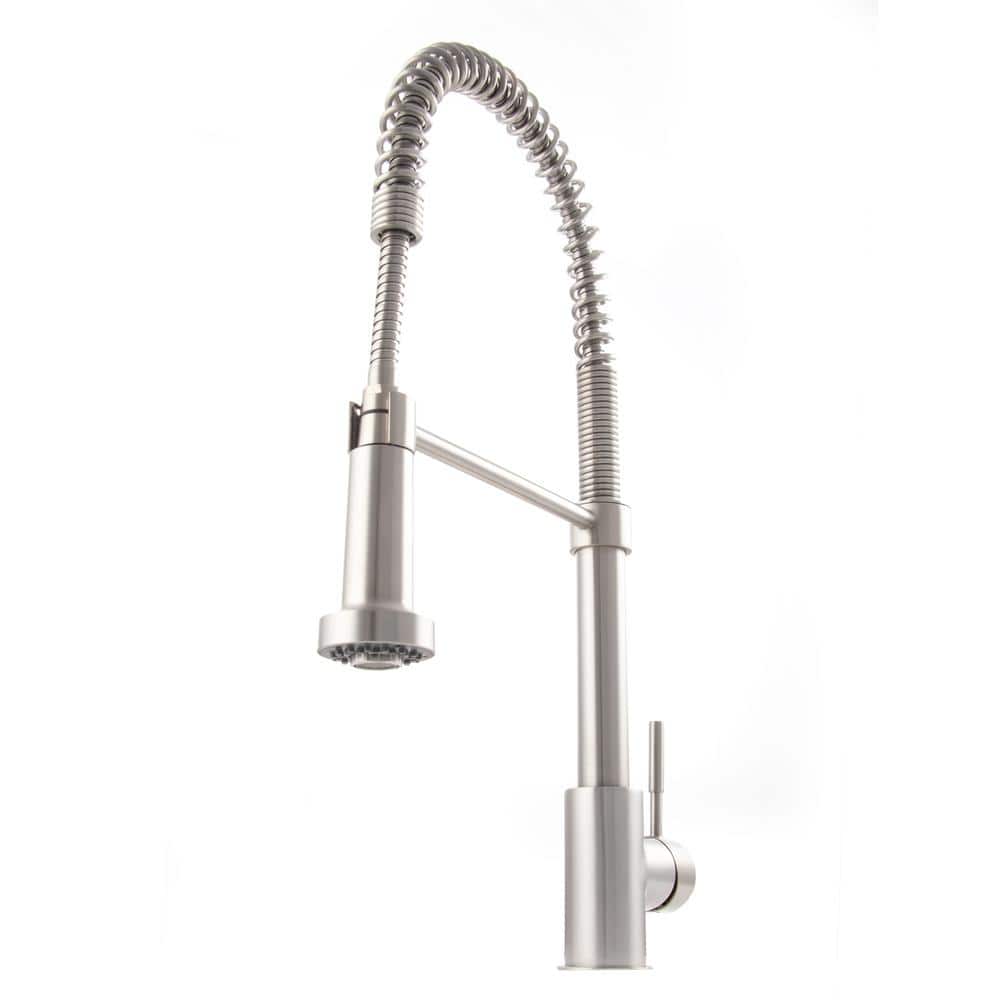 Brushed Nickel Pull-Out Spray Kitchen Faucet with 360-Degree Swivel