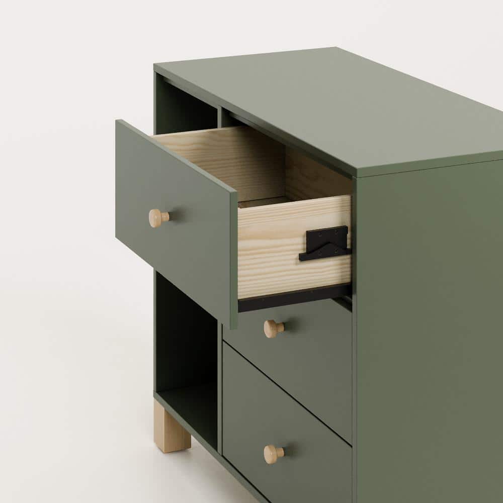 Olive and Driftwood Modern Nursery Combo Dresser
