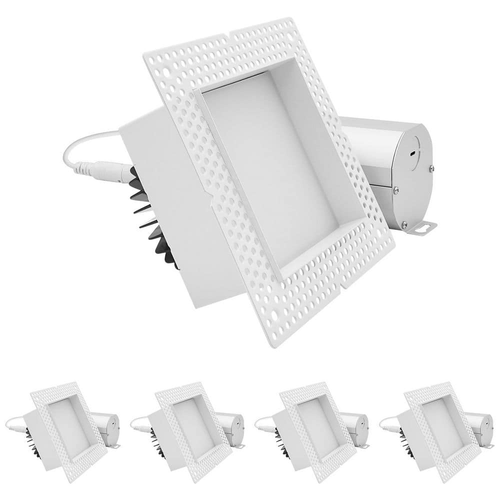 4 in. Integrated LED Square Regressed Trimless Spotlight, Push N’ Lock, 5CCT, 25W, 1950LM, Dimmable, CRI90, 120-277V 4PK price history on PriceWatchPro