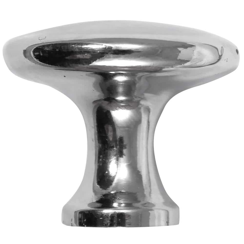 Satin Nickel Round Cabinet Knob with Mounting Hardware