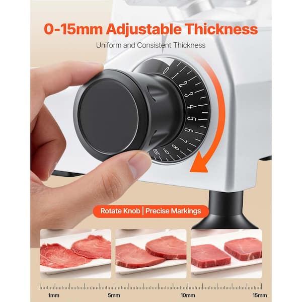 SVOPES Commercial Electric Meat Slicer, 320W Silver Food Slicer