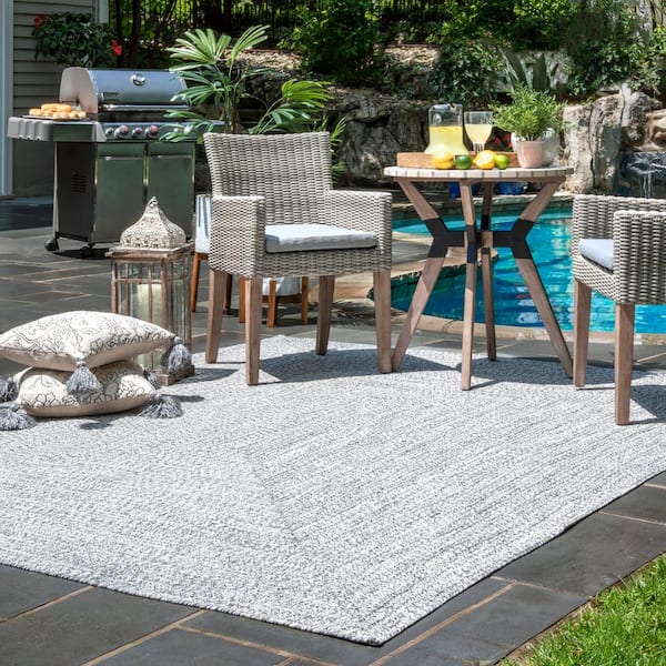 4x6 Water Resistant, Indoor Outdoor Rugs for Patios, Front Door Entry,  Entryway, Deck, Porch, Balcony, Outside Area Rug for Patio, Gray, Floral