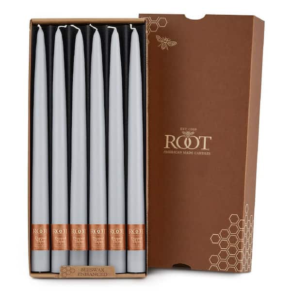 ROOT CANDLES 12 in. Dipped Taper Platinum Dinner Candle (Box of 12)