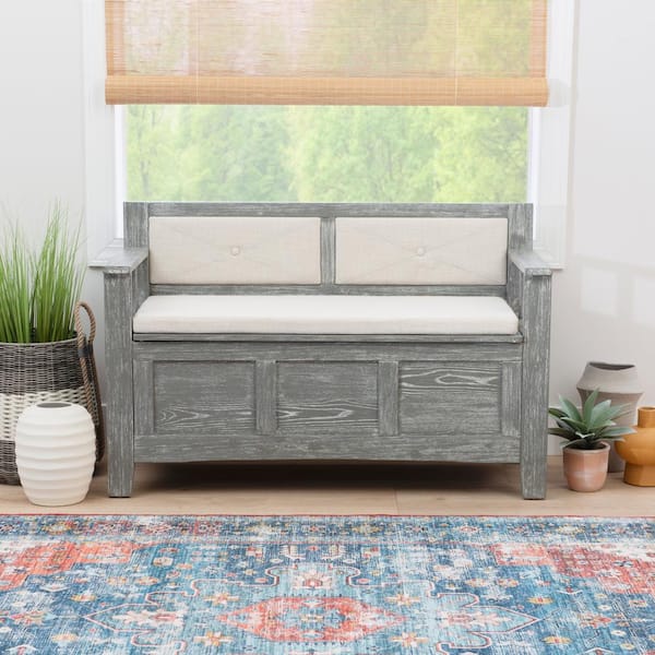 Gray dining discount bench with back