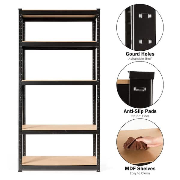 Costway Storage Shelf Steel Metal 5 Levels Adjustable Shelves