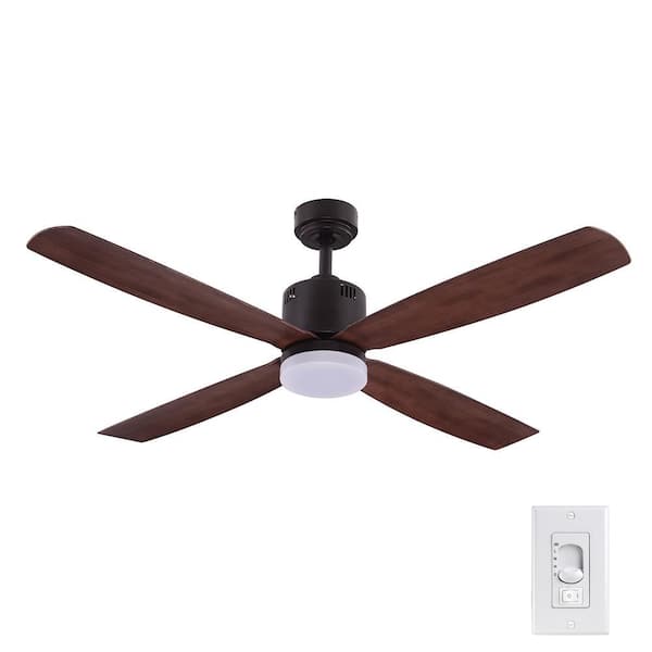 Home Decorators Collection Kitteridge 52 in. LED Indoor Medium Wood Ceiling Fan with Light Kit